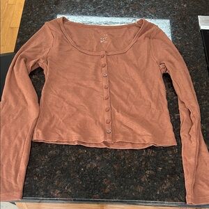 a new day Women's Rust Button-Down Shirt